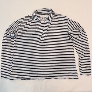 Frank & Eileen “Patrick” Popover Henley Long Sleeve Navy/White Stripes  Shirt